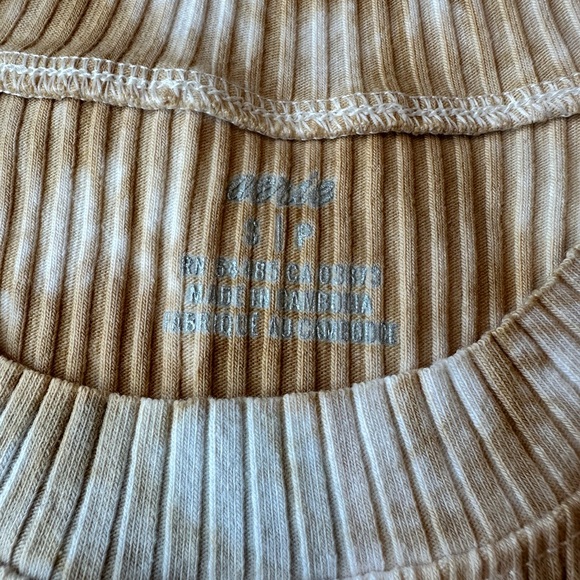 Aerie Brown and White Ribbed Women's Crop Top size Small - Picture 3 of 5